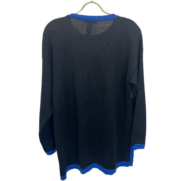 Yarn Works Vintage NEW with Tags Beaded Christmas Holiday Sweater Black Ladies S - Picture 2 of 7